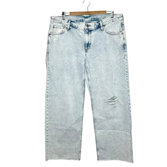 GAP Denim - Gap Low Stride Wide Leg Jeans Womens 14 Acid Wash Y2K Skater Loose Baggy